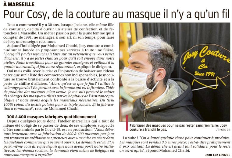 journal la provence, article sur Josy Couture